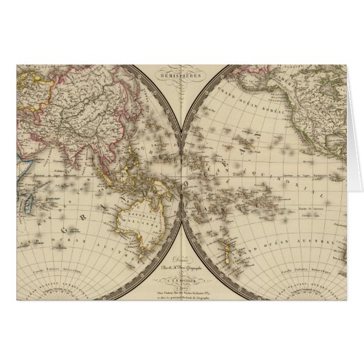 Globe into two hemispheres cards (Front Horizontal)