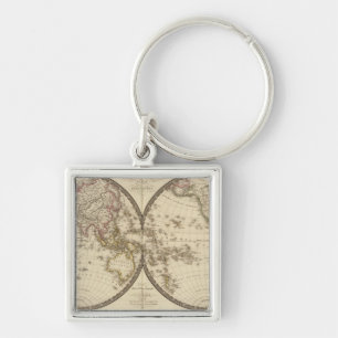 Globe into two hemispheres keychain
