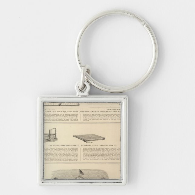Globe Iron Foundry Woven Wire Mattress Company Keychain (Front)
