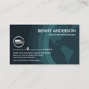 Globe Layers Semi Truck Logistics Driver Business Card