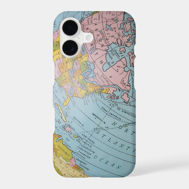 Globe Map Geography Design iPhone Case (Back)