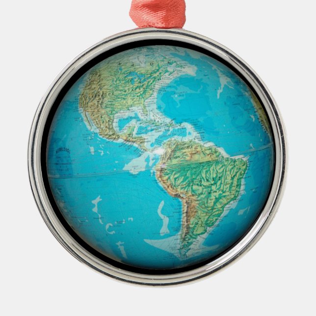 Globe Metal Ornament (Front)