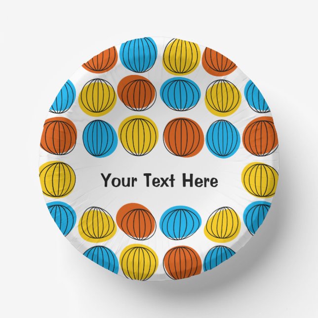 Globe Multi Text  Paper Bowls (Front)