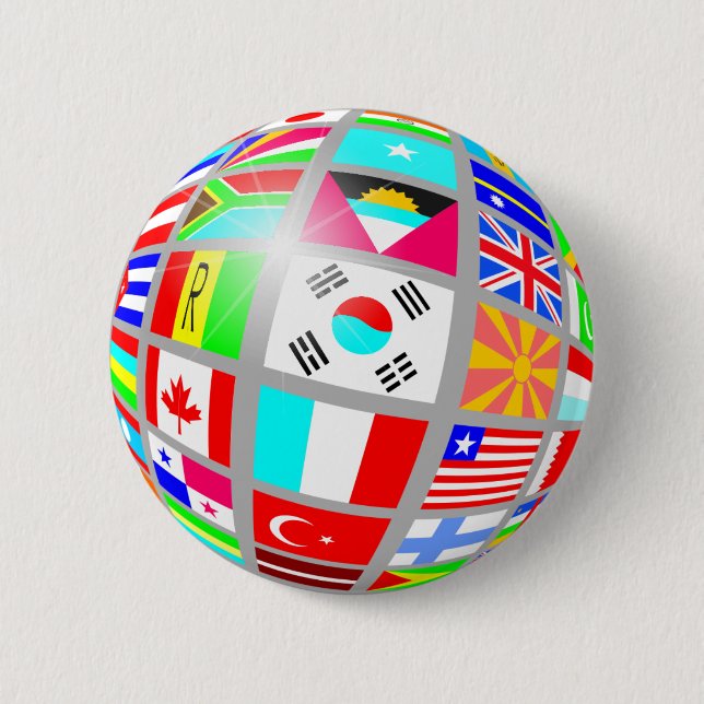 Globe of Flags Button (Front)