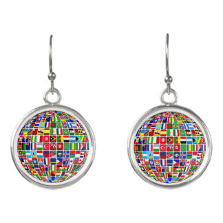 globe of flags earrings