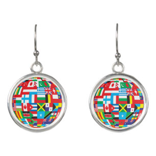 globe of flags earrings