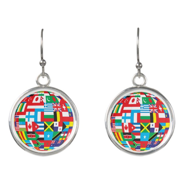 globe of flags earrings (Front)