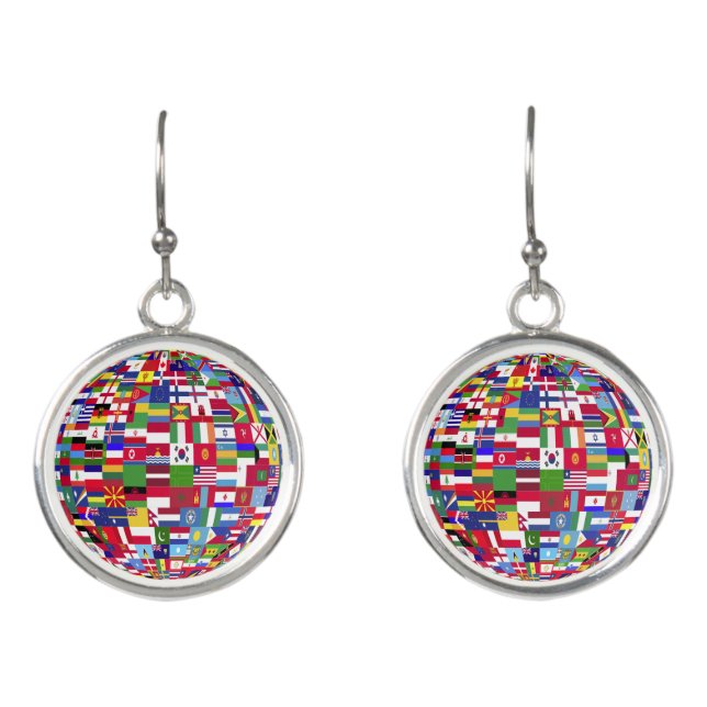globe of flags earrings (Front)