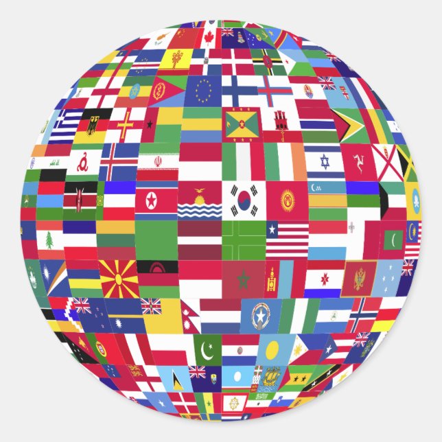globe of flags stickers (Front)