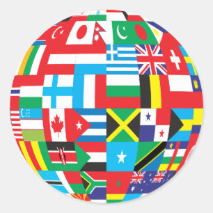 globe of flags stickers