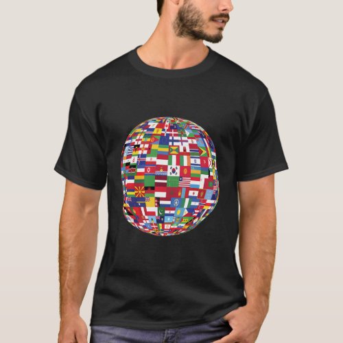 Globe Of Flags World Map Atlas T_Shirt