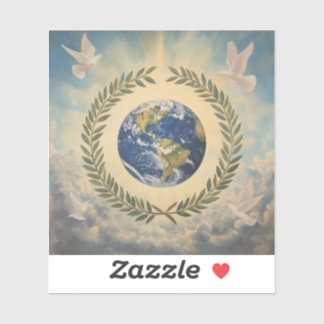 Globe of Peace & Unity Traditional Art Paintings Sticker