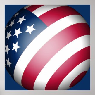 Globe of the United States of America Flag 