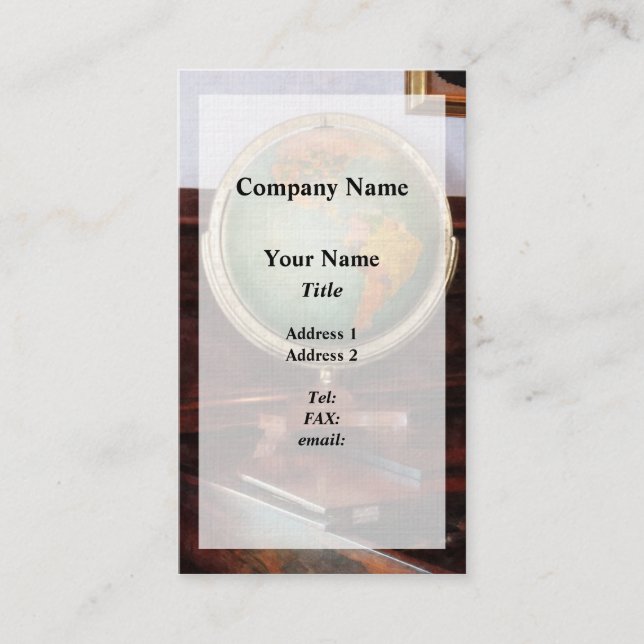 Globe on Piano Business Card (Front)