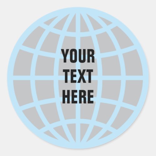 Globe or International Sphere Symbol with text Classic Round Sticker