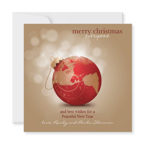 Globe Ornament Holiday Card