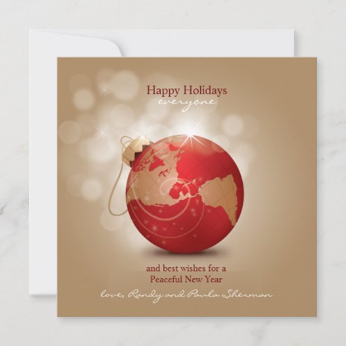 Globe Ornament Holiday Card
