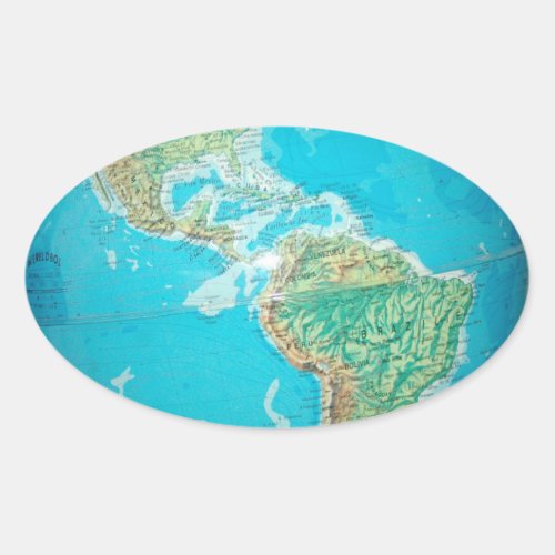 Globe Oval Sticker