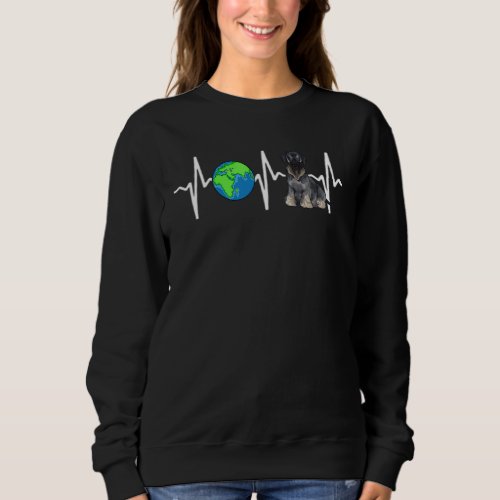 Globe Planet Earth Cesky Terrier Heartbeat Dog Sweatshirt