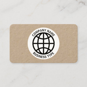 Globe Symbol -  Kraft Business Card