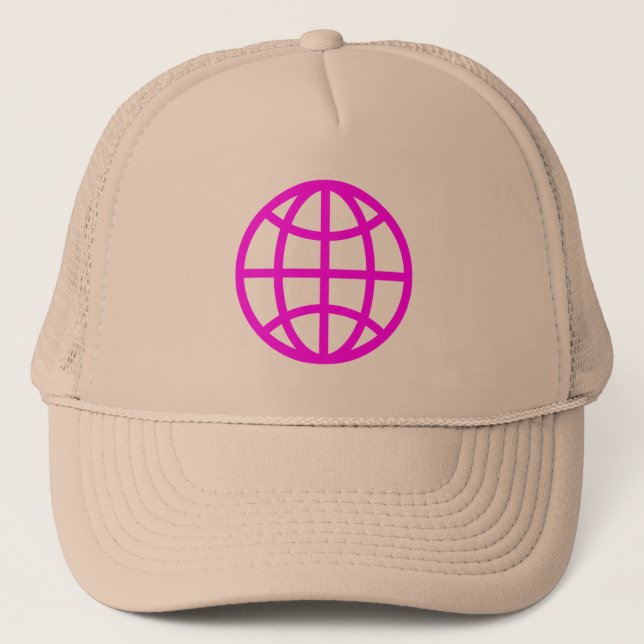 Globe Symbol - Magenta Trucker Hat (Front)