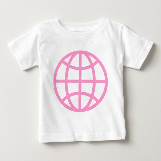 Globe Symbol - Pink Baby T-Shirt (Front)