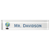 Globe Teacher's Custom Desk Nameplate Globe Teacher's Custom Desk Nameplate