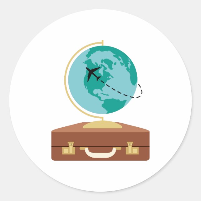 Globe Travel Classic Round Sticker (Front)