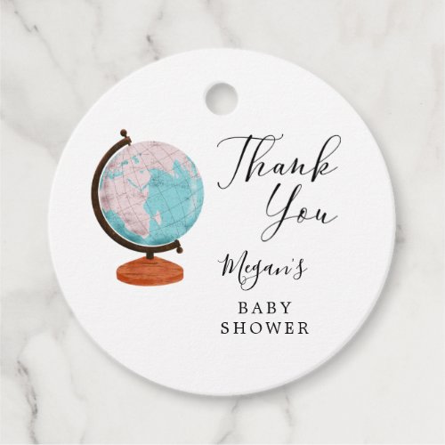 Globe Travel Theme Baby Shower Favor Tags