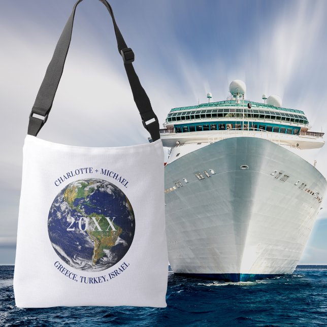 Globe world map earth cruise names year crossbody bag (Creator Uploaded)