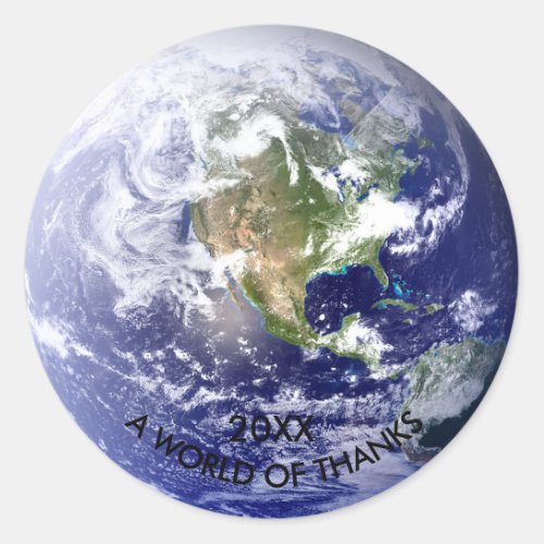 Globe World of Thanks _ Circle Sticker