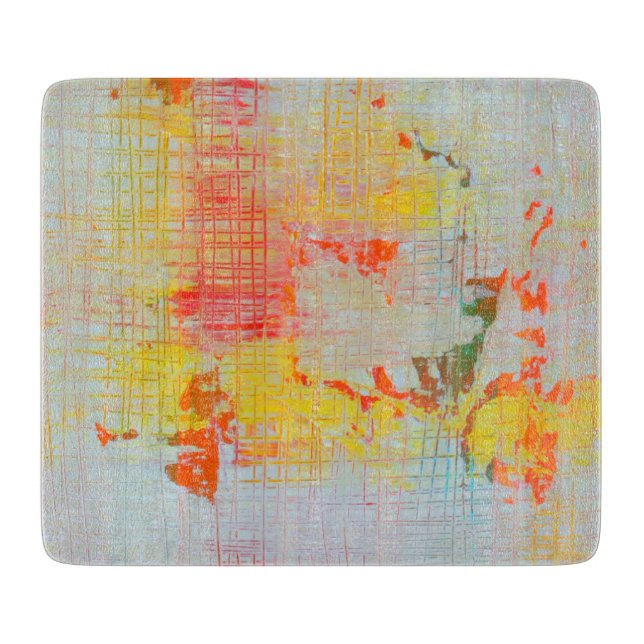 Globetrotter 6 x 7 Deco Glass Cutting Board (Front)