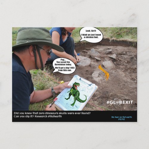 GLOBEXIT DINO CARD Flat Earth 2017 Collection