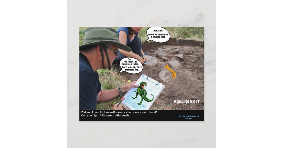 Globexit Dino Card Flat Earth 17 Collection Zazzle Com