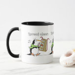GLOCKENSPIEL PENGUIN "Spread Cheer" Sandra Boynton Mug<br><div class="desc">Tiny penguins with tiny glockenspiels are determined to make the world a better place,  one bright note at a time. A trio of Sandra Boynton's beloved penguin character makes a captivating and inspiring parade.</div>