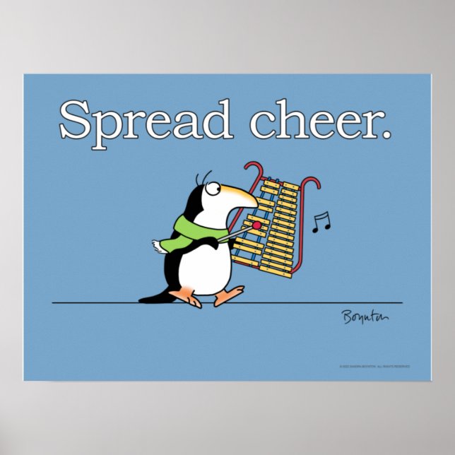 GLOCKENSPIEL PENGUIN "Spread Cheer" Sandra Boynton Poster (Front)