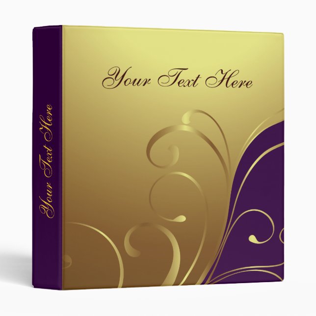 Glod Swirls Custom Text Binder (Front/Spine)