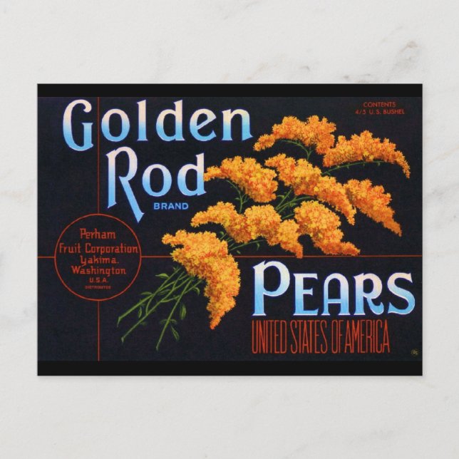 Gloden Rods Pears Postcard (Front)