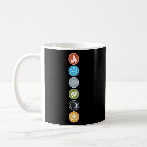 Gloomhaven Elements Symbol Fire Ice Air Earth Ligh Coffee Mug