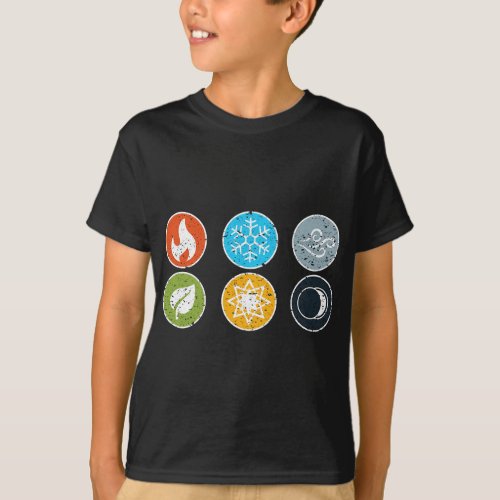 Gloomhaven Elements Symbol Fire Ice Air Earth Ligh T_Shirt