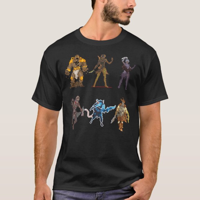 Gloomhaven Starter Characters Pixel Design - Board T-Shirt (Front)