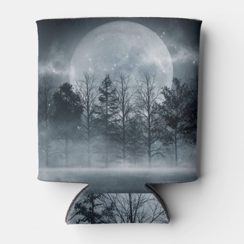 Gloomy Dark Forest Moonlit Scene Can Cooler