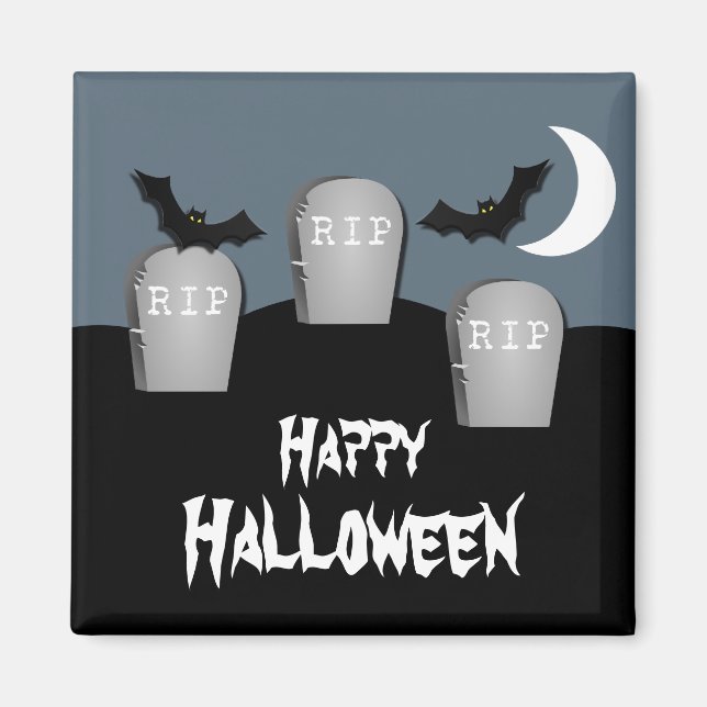 Gloomy Graveyard Halloween Magnet (Front)