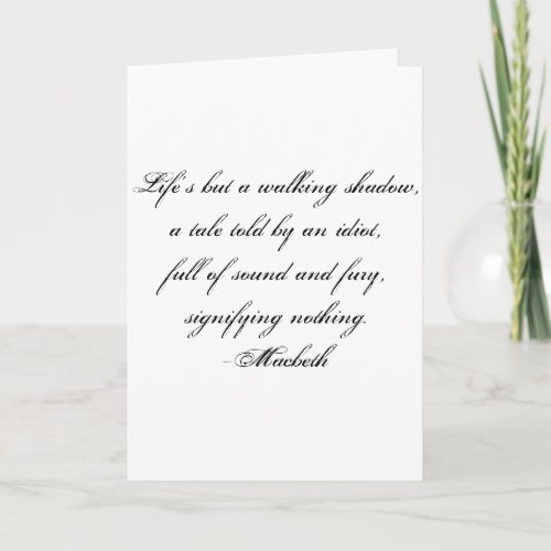 Gloomy Literary Birthday Card Macbeth Card