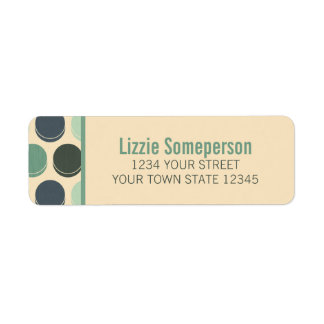 Gloomy Ocean Trendy Polka Dot Pattern Label