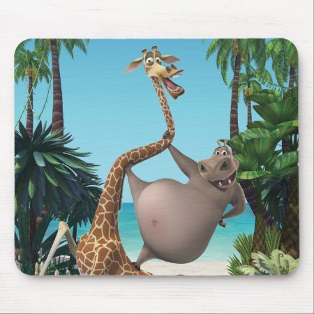 Gloria And Melman Friends Mouse Pad