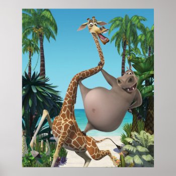Gloria And Melman Friends Poster by madagascar at Zazzle
