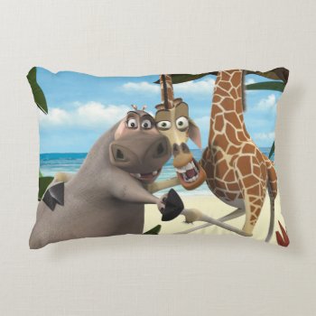 Gloria And Melman Hand Holding Accent Pillow by madagascar at Zazzle