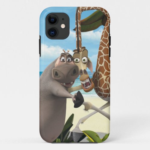 Gloria and Melman Hand Holding iPhone 11 Case