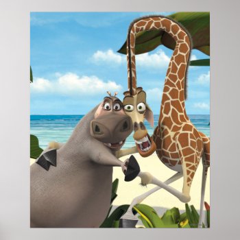 Gloria And Melman Hand Holding Poster by madagascar at Zazzle